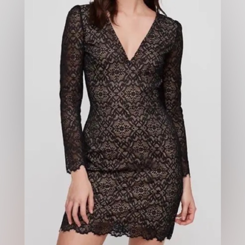 Wilfred Black Lace Bodycon Dress